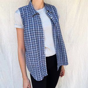 90s vintage plaid flannel vest